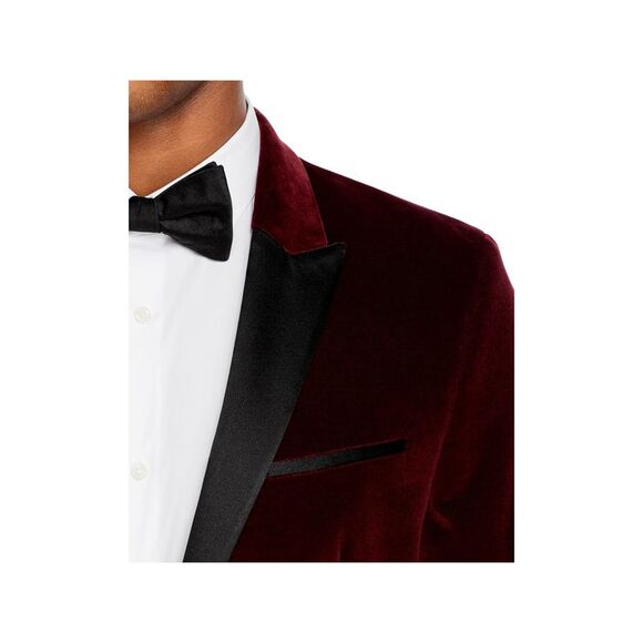 HUGO Mens Maroon Single Breasted, Blazer Jacket 38 SHORT - Picture 3 of 4